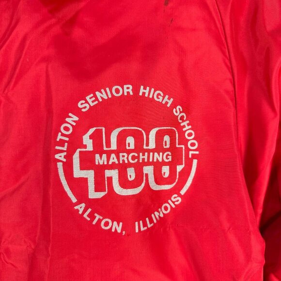 Vintage King Louie Marching 100 Alton Senior High Jacket Red Medium Sax Line USA - Picture 2 of 11